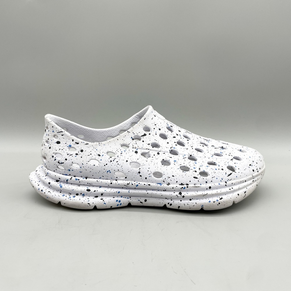 Kane Mens 9 Revive Active Recovery Shoes White Blue Speckled Beach Pool  Slip On